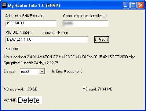 My Router Info via SNMP 1.0 full Windows 7 My Router Info via SNMP 1.0 full